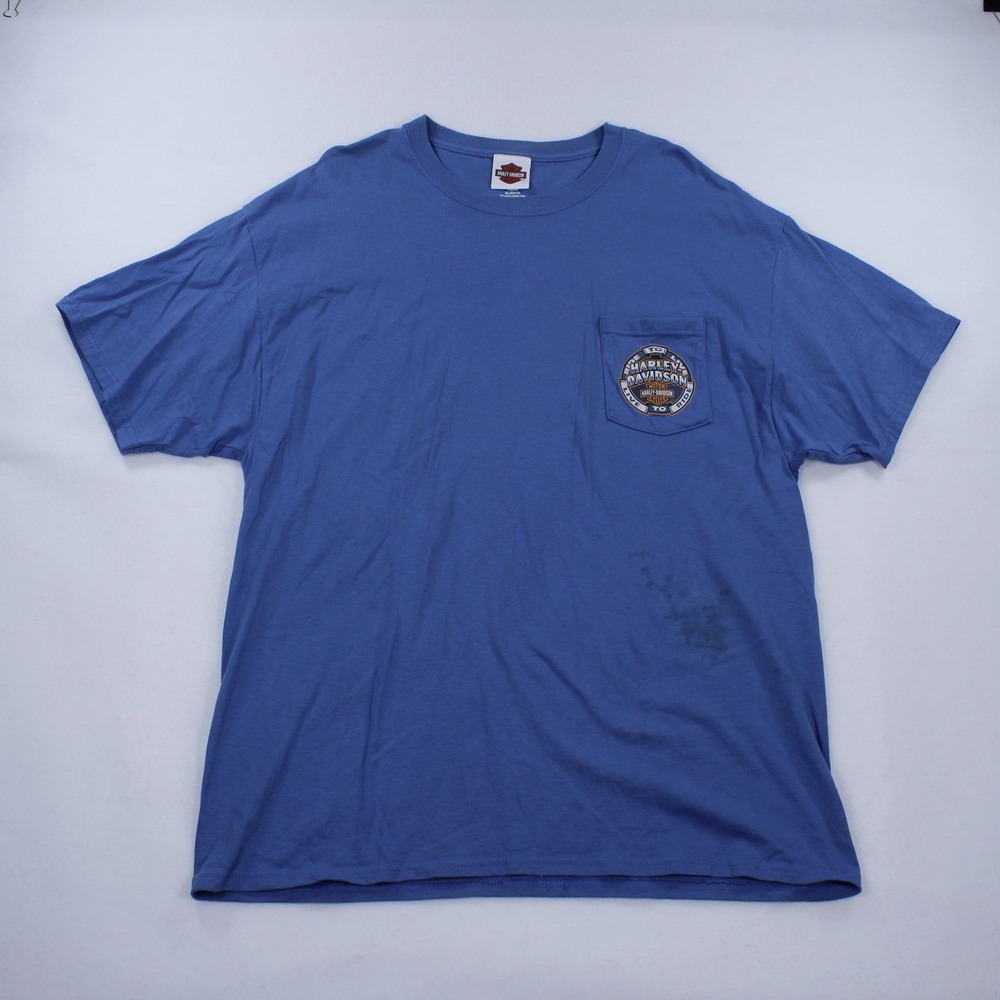 Vintage Harley-Davidson Daytona Beach Blue T-Shirt with Pocket - Men's - Size XL